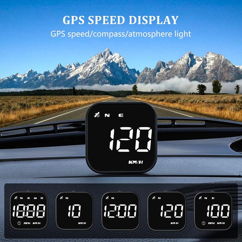 wiiiw عداد السرعة الرقمي G4S GPS، شاشة عرض رأسية جديدة للسيارة مع سرعة رقمية بالميل في الساعة والكيلومتر في الساعة، عالمي للسيارات والشاحنات والسيارات الكهربائية والهجينة (G4S-أبيض) - Image 2